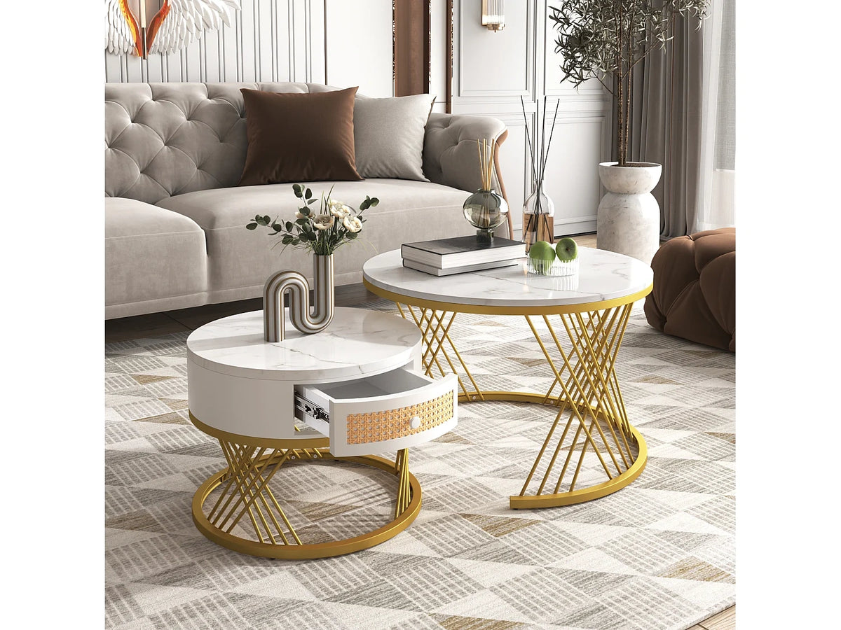 Marbre metal - Table basses