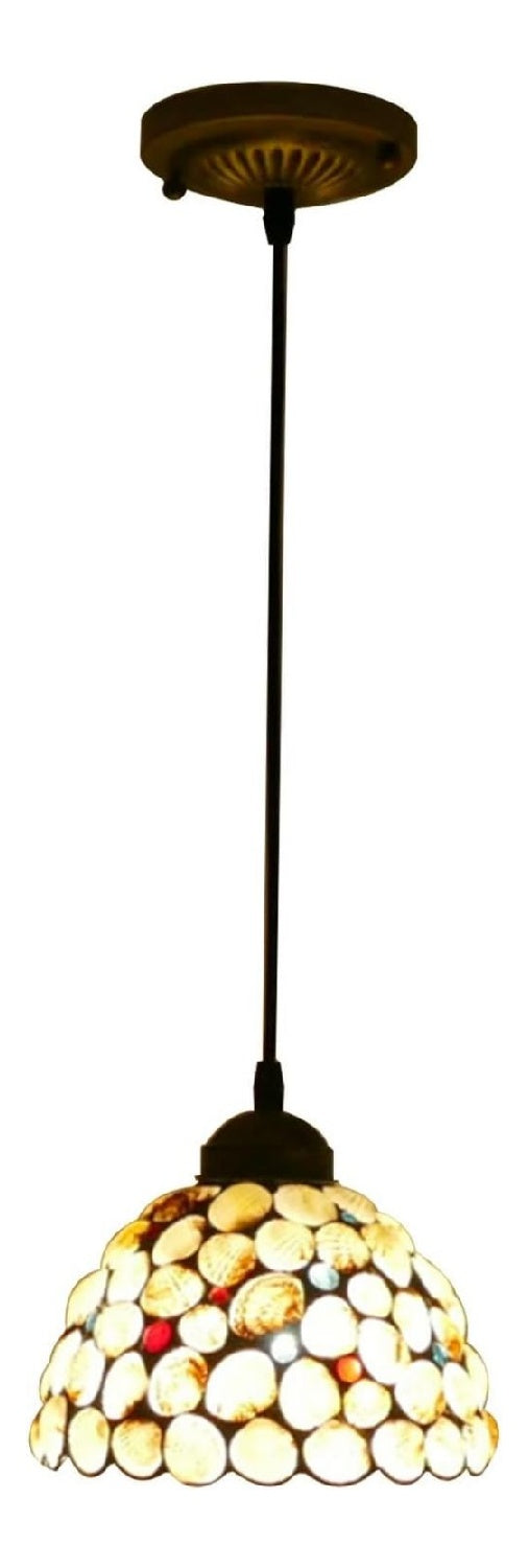 Suspension Blanc et Ambre aux lignes epurees avec eclairage confortable E27