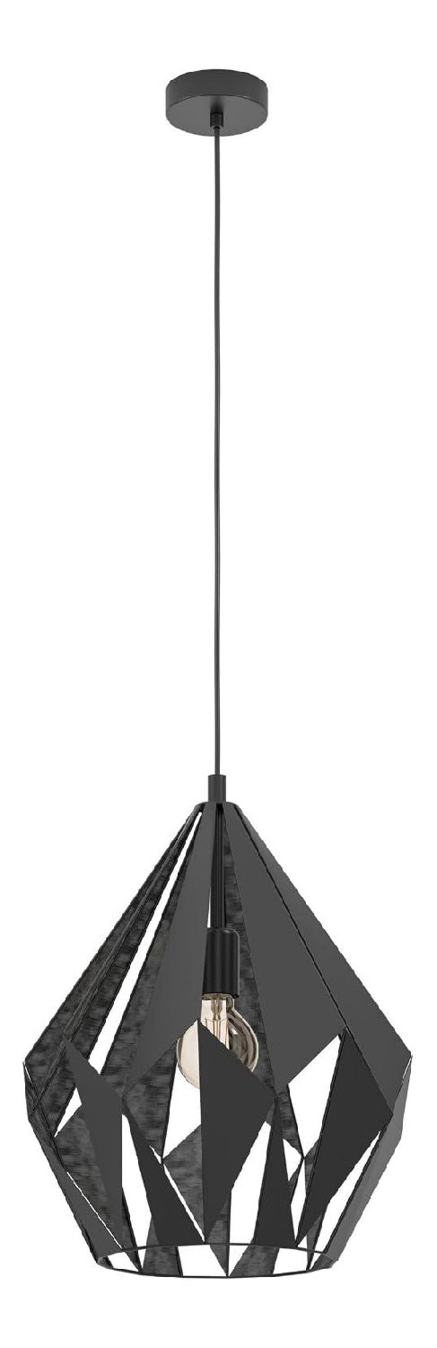 Suspension Noir a presence elegante et lumiere agreable 60 W E27