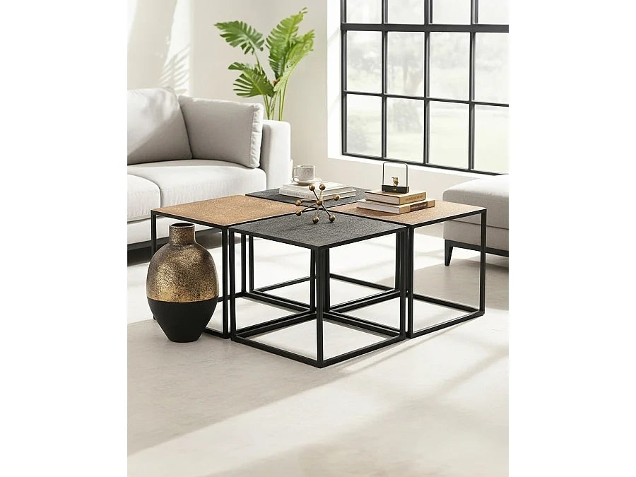 Table basse noir en metal - bicolore