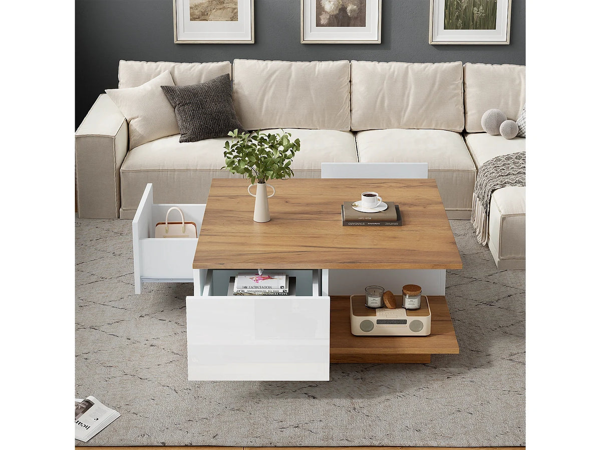 Noyer - Table basse noyer 70 x 70 x 31,5 cm