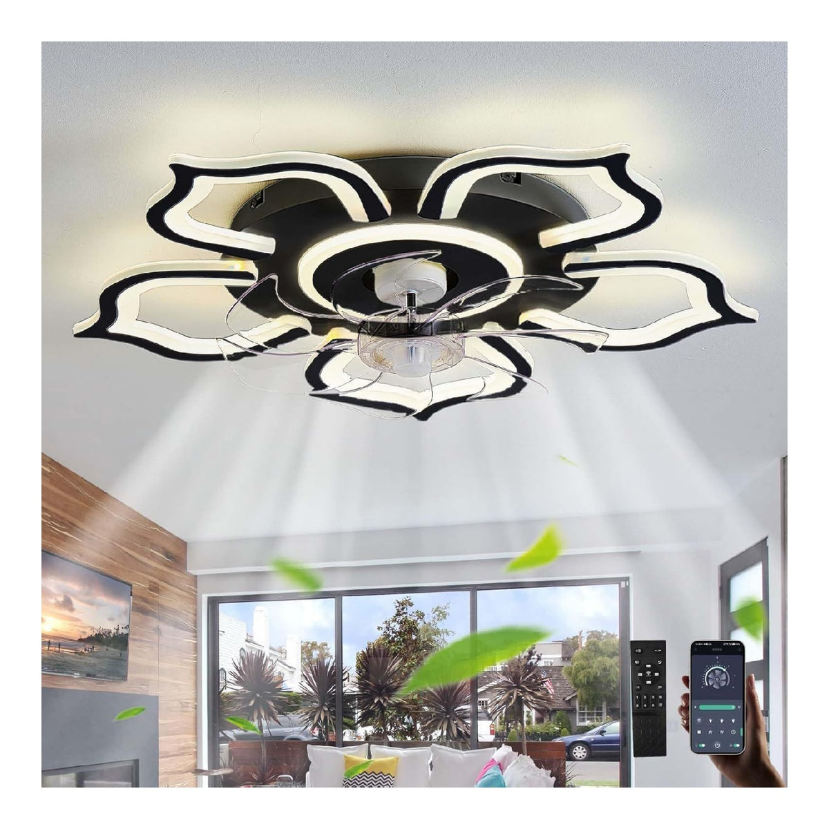 Lustre Noir et Ambre a presence elegante et lumiere agreable S8-1652