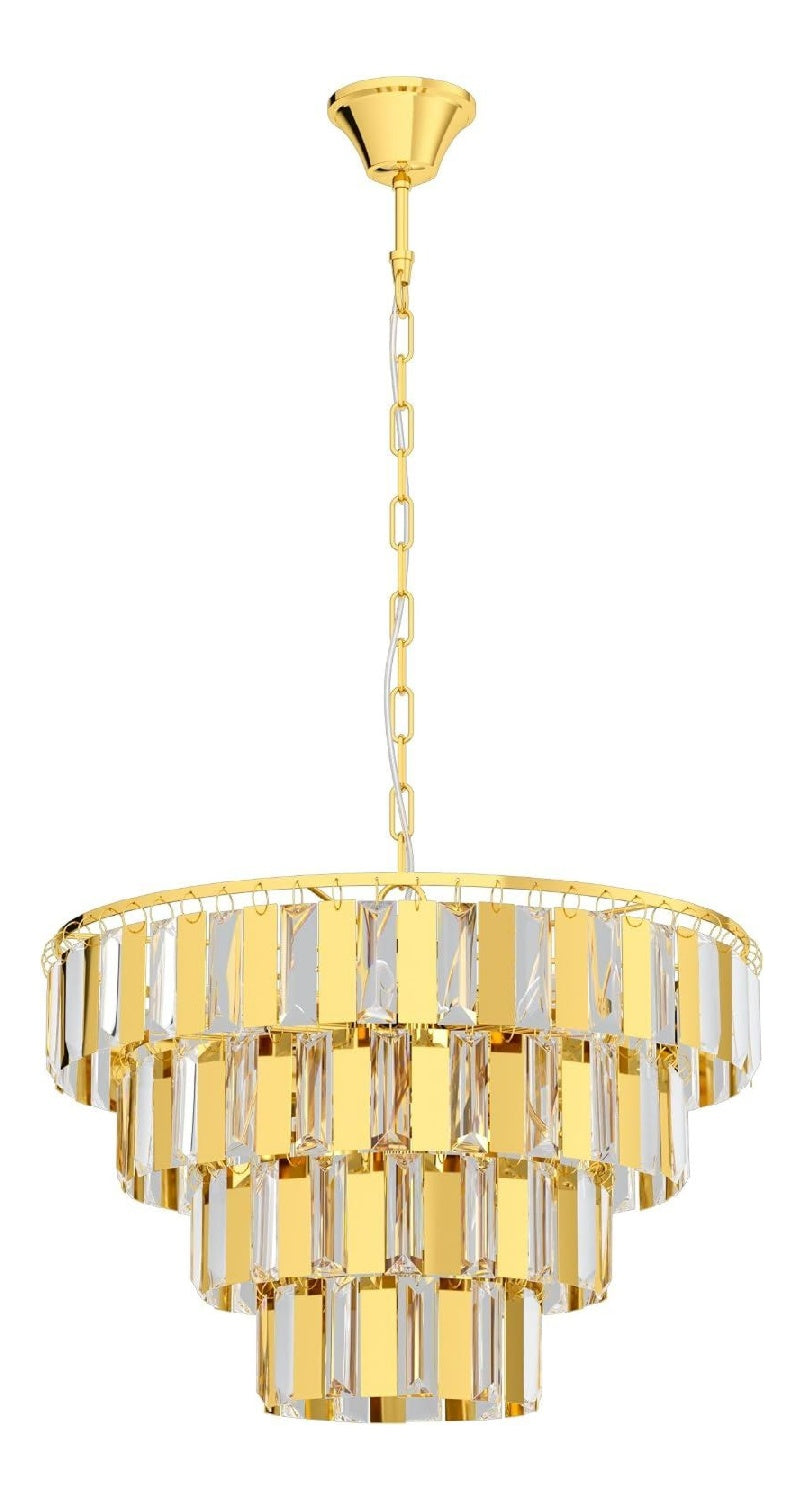 Suspension Rouge et Transparent a presence elegante et lumiere agreable E14