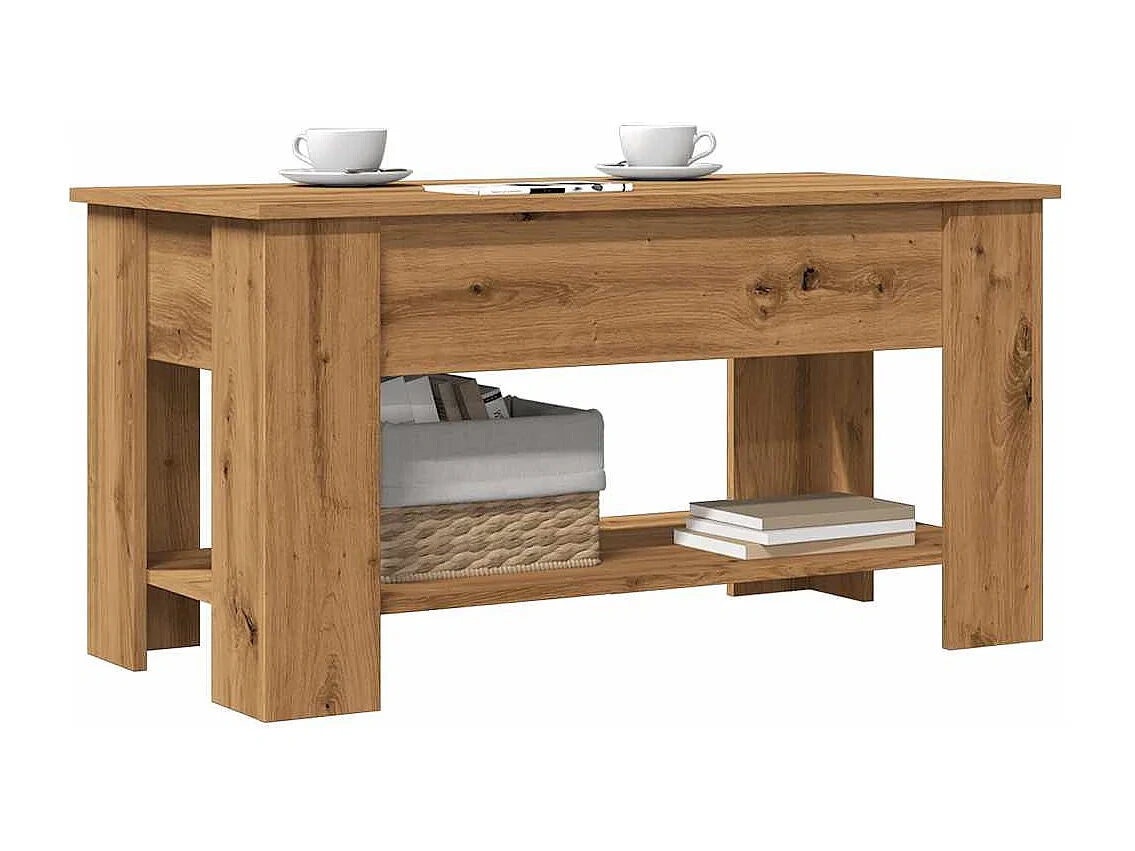 Table basse chene en bois d'ingenierie 101x49x52 cm