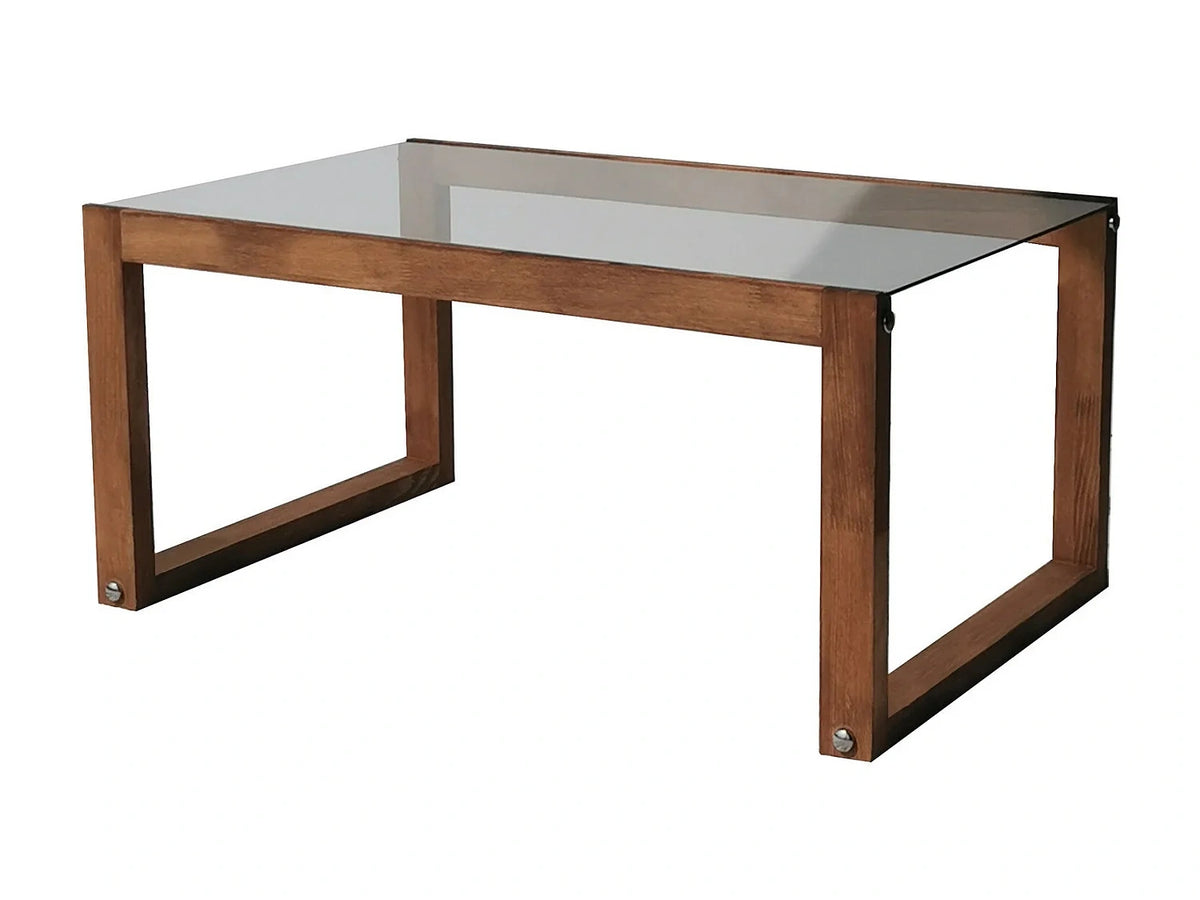 Table basse marron en bois massif