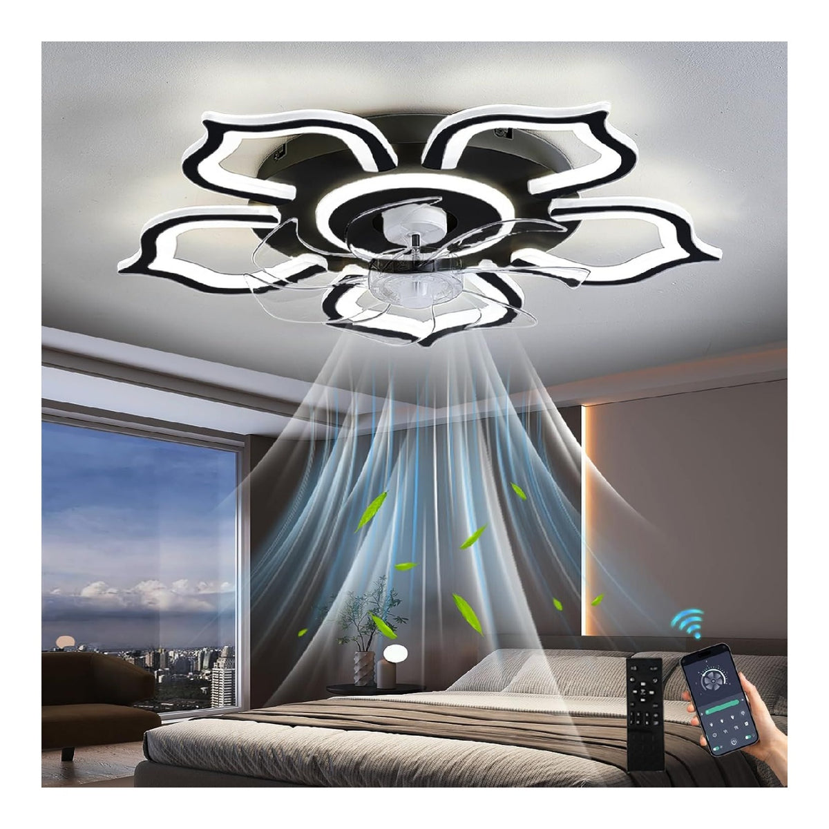 Lustre decoratif Noir et Ambre avec diffusion lumineuse harmonieuse 84W 3000K