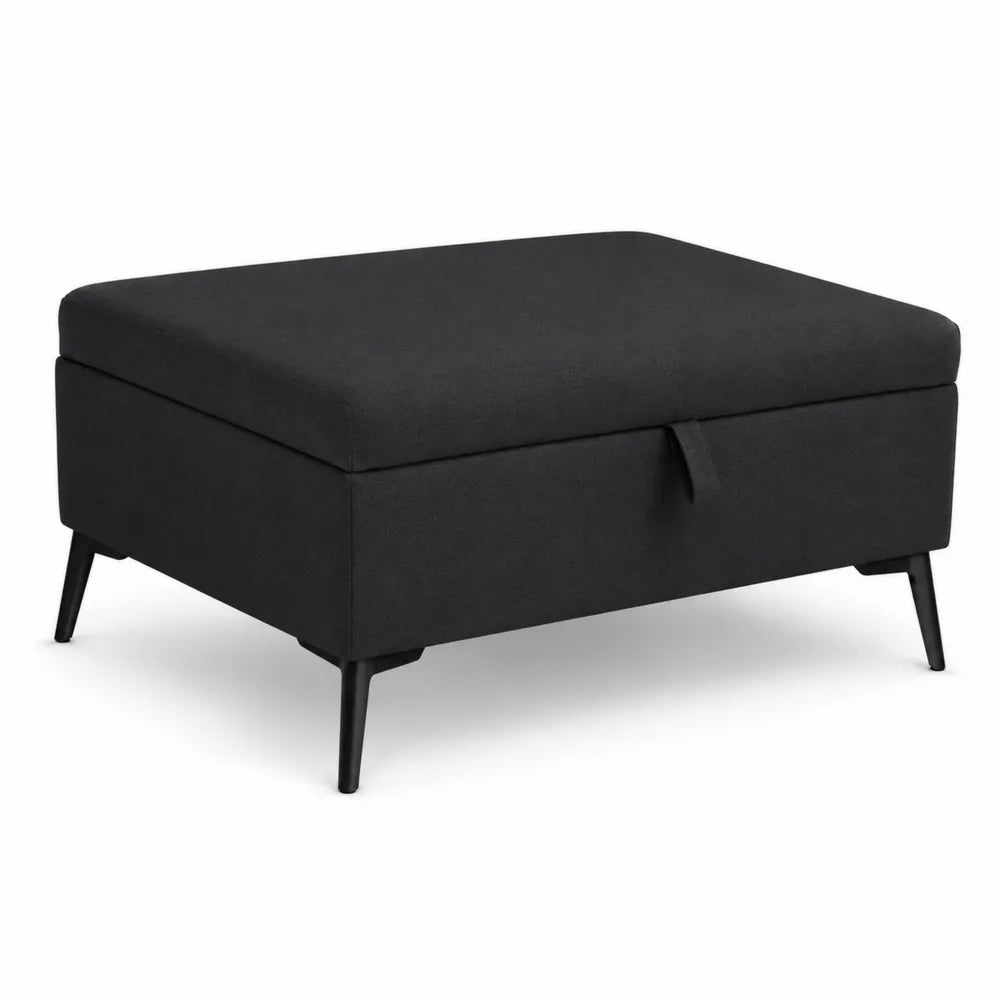 Repose-pieds en tissu polyester noir avec pied