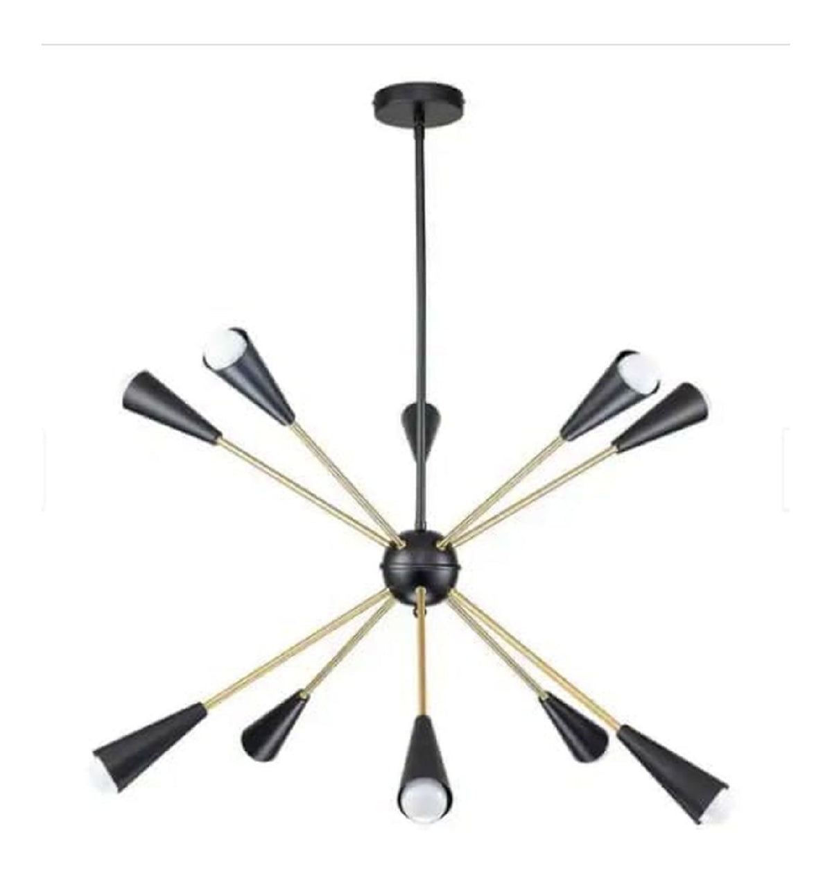 Lustre decoratif Noir et Dore avec diffusion lumineuse harmonieuse