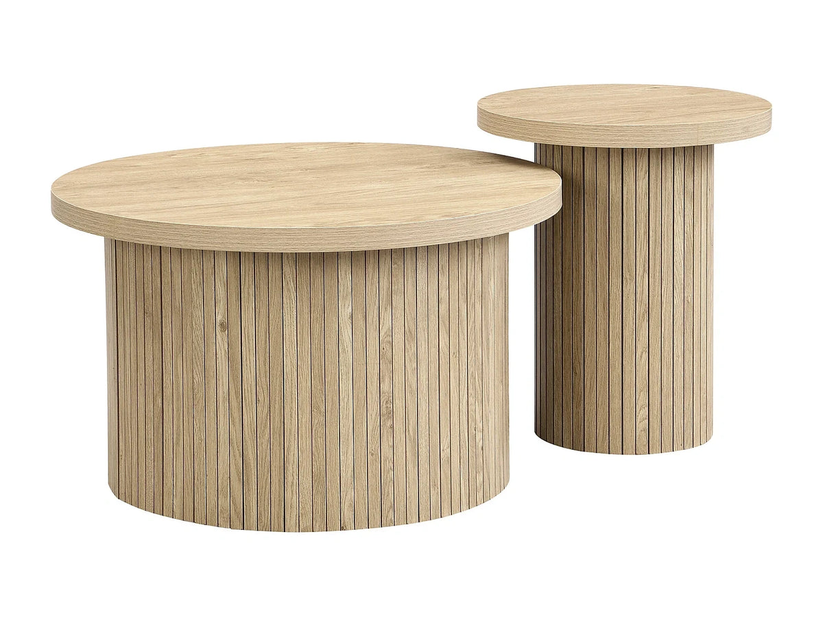 Mdf - Table basses naturel 66x66x40 cm