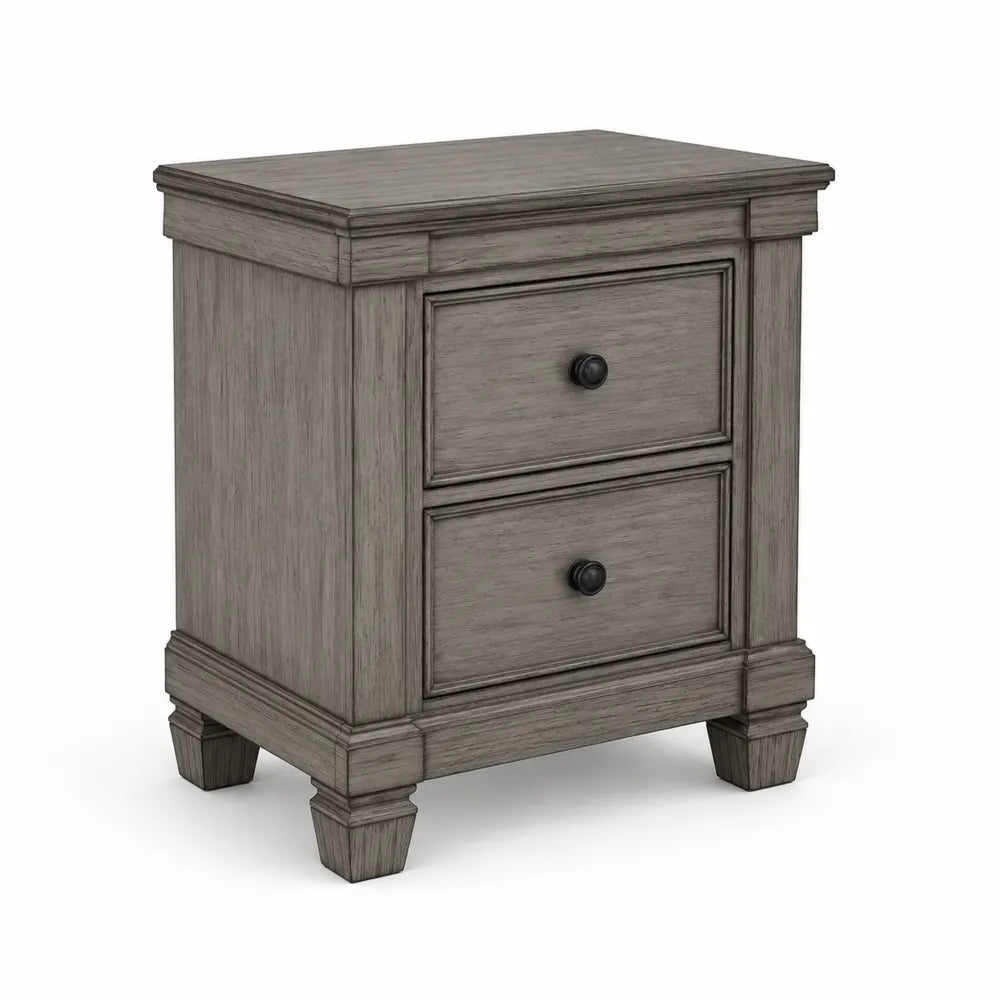 Table de chevet en bois MDF gris avec