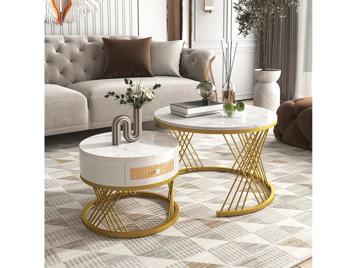 Metal - Table basses blanc