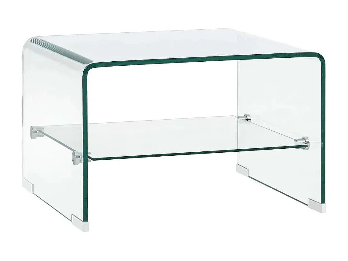 Table basse 50 x 45 x 33 cm Transparent en verre trempe