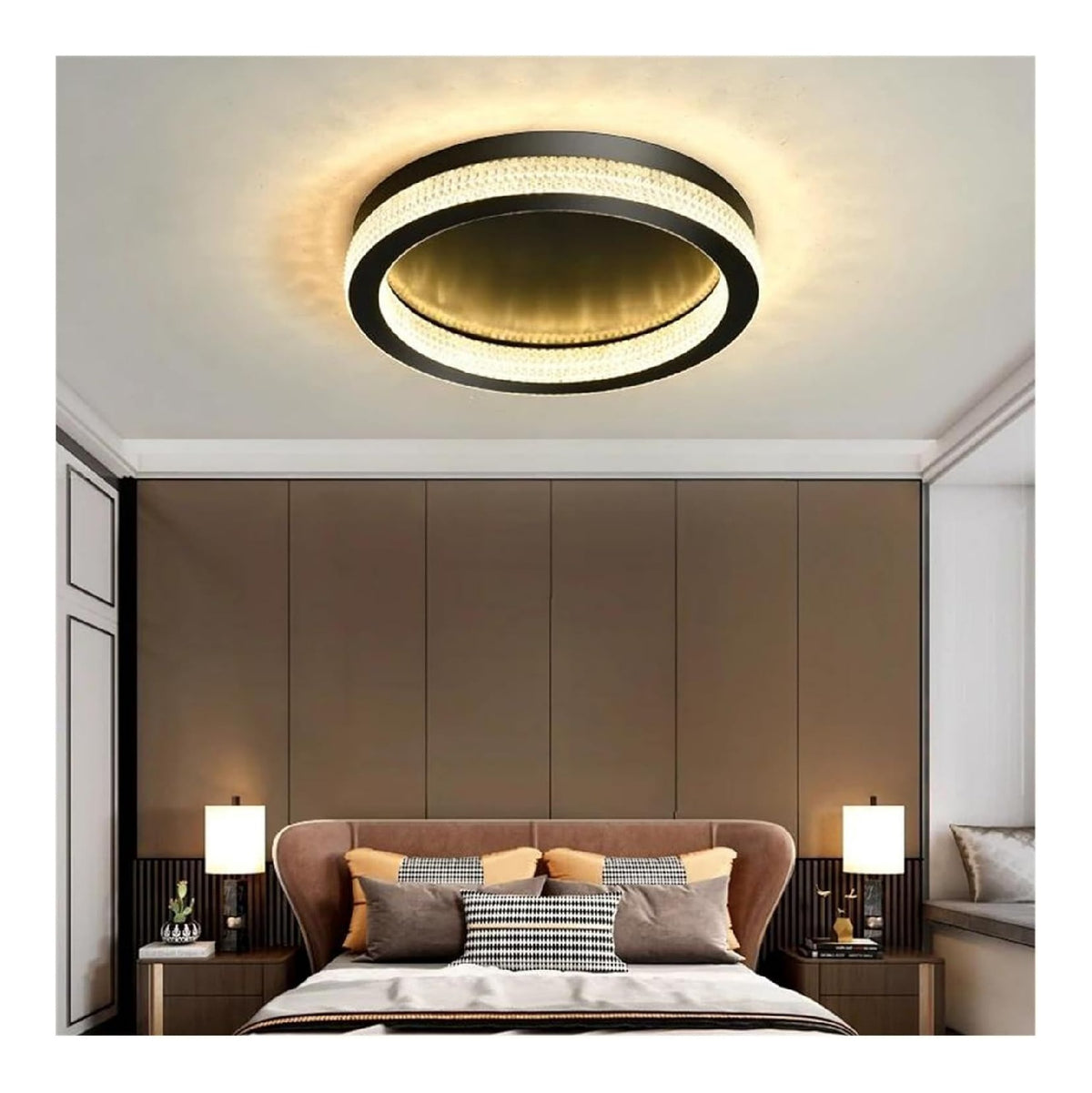 Lustre decoratif Noir et Blanc avec diffusion lumineuse harmonieuse 94-4635