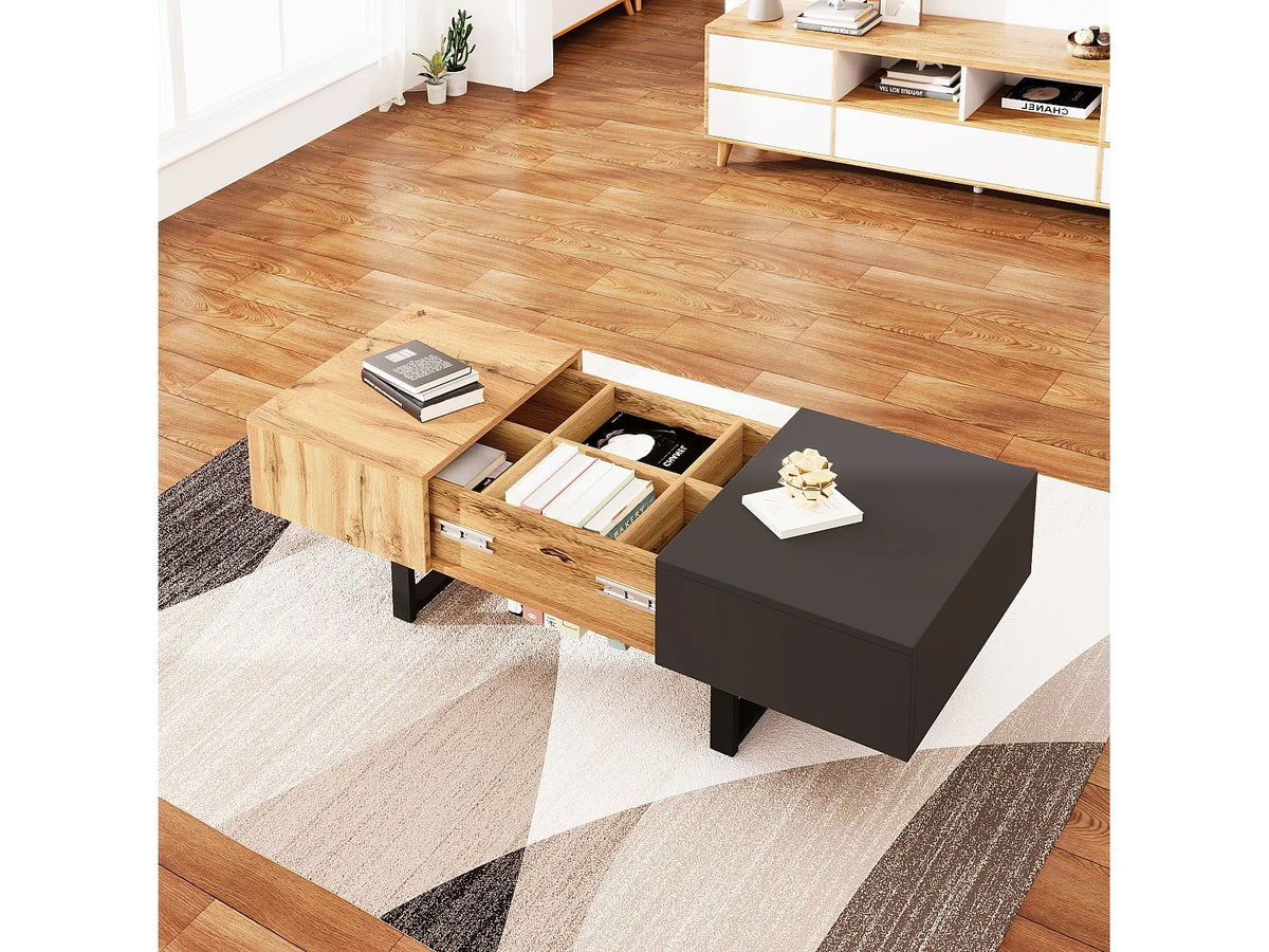 Table basse coulissante rangement dissimule Pieds metal