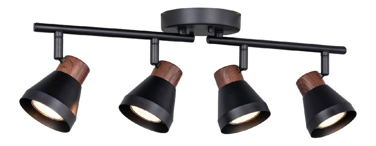 Luminaire Noir et Dore a silhouette graphique de type spot de plafond 50 W GU10