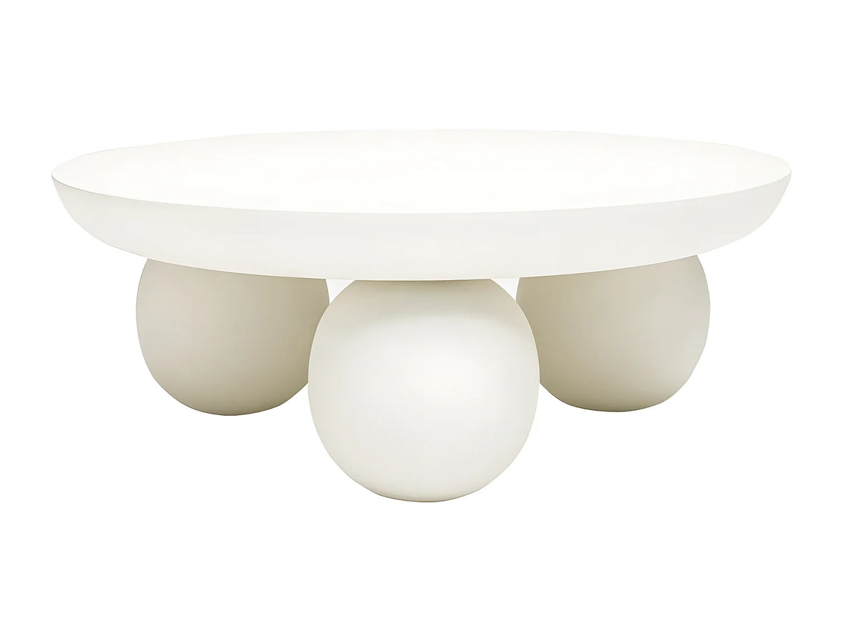 Blanc - Table basse en bois massif