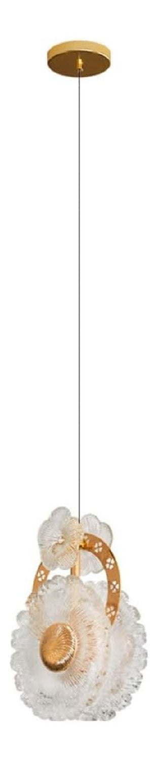 Suspension Blanc et Dore au style moderne avec conception fonctionnelle 6 W