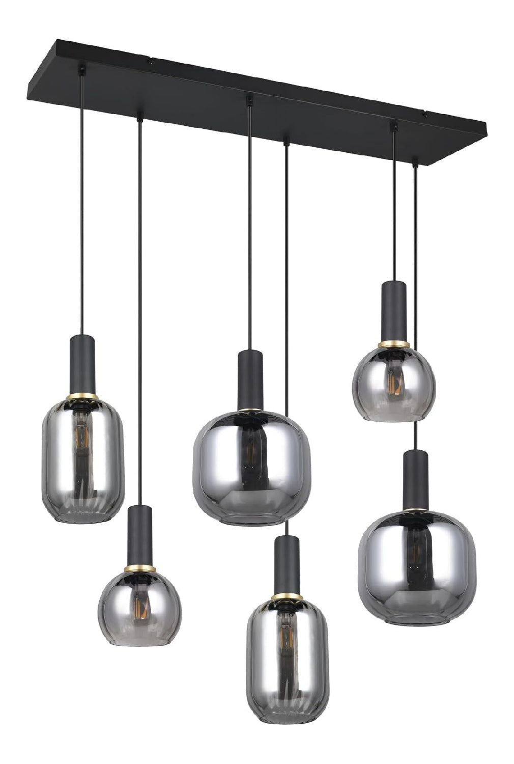 Luminaire Noir et Vert a silhouette graphique de type suspension E27