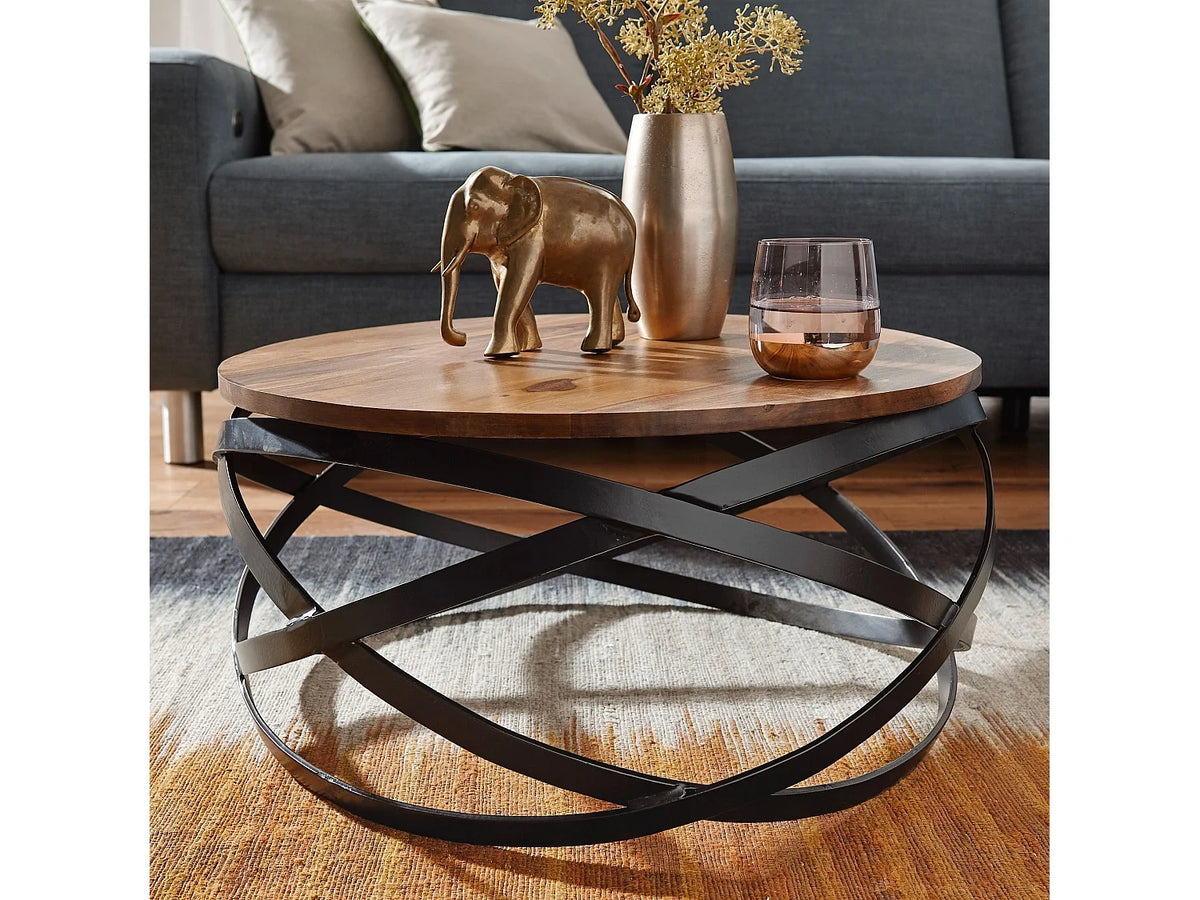 Table basse Bois naturel en bois massif 60x30x60 cm