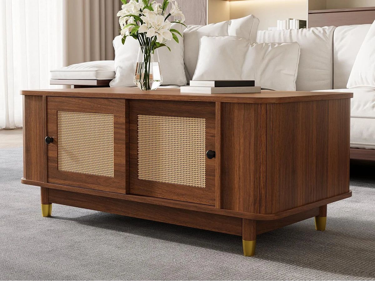 Table basse marron avec espace de rangement 100x50x42 cm