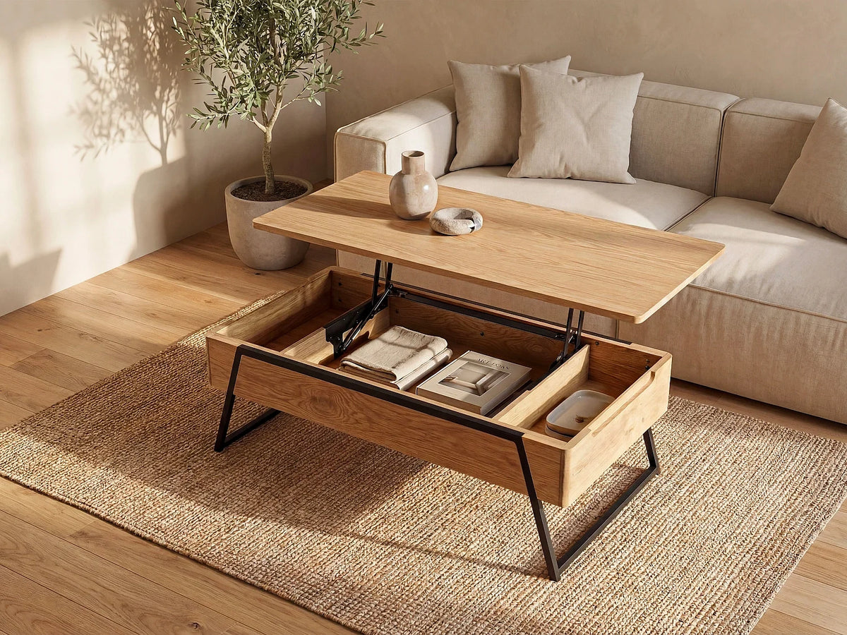 Table basse chene - plateau relevable