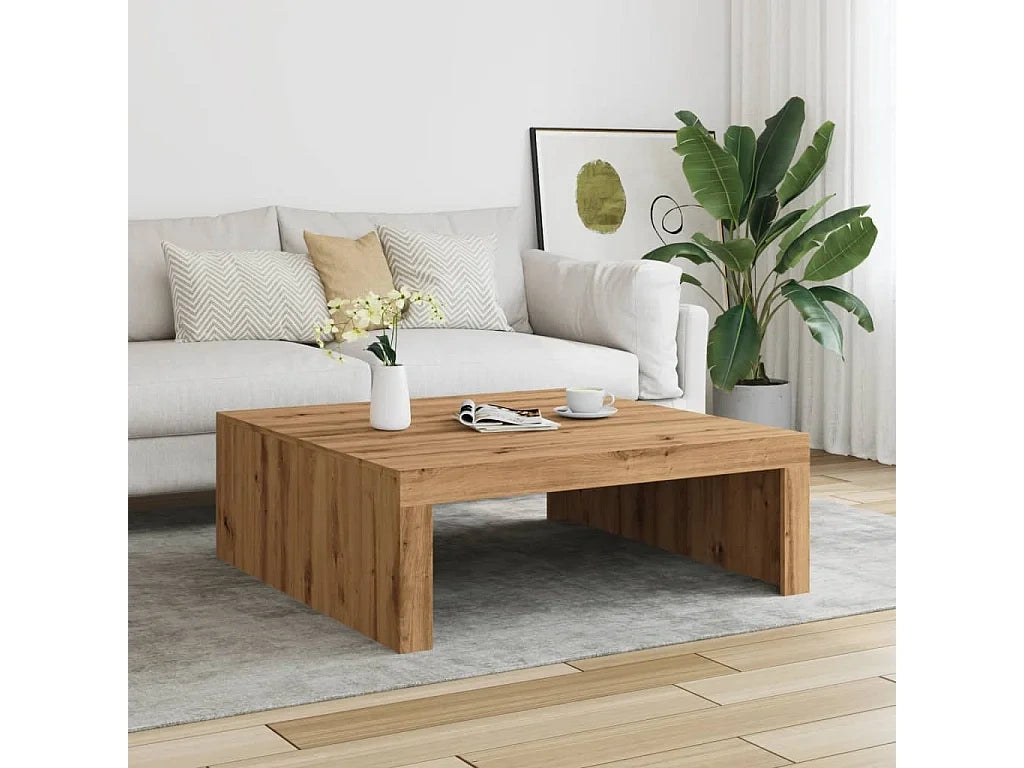Table basse chene en bois d'ingenierie 100x100x35 cm