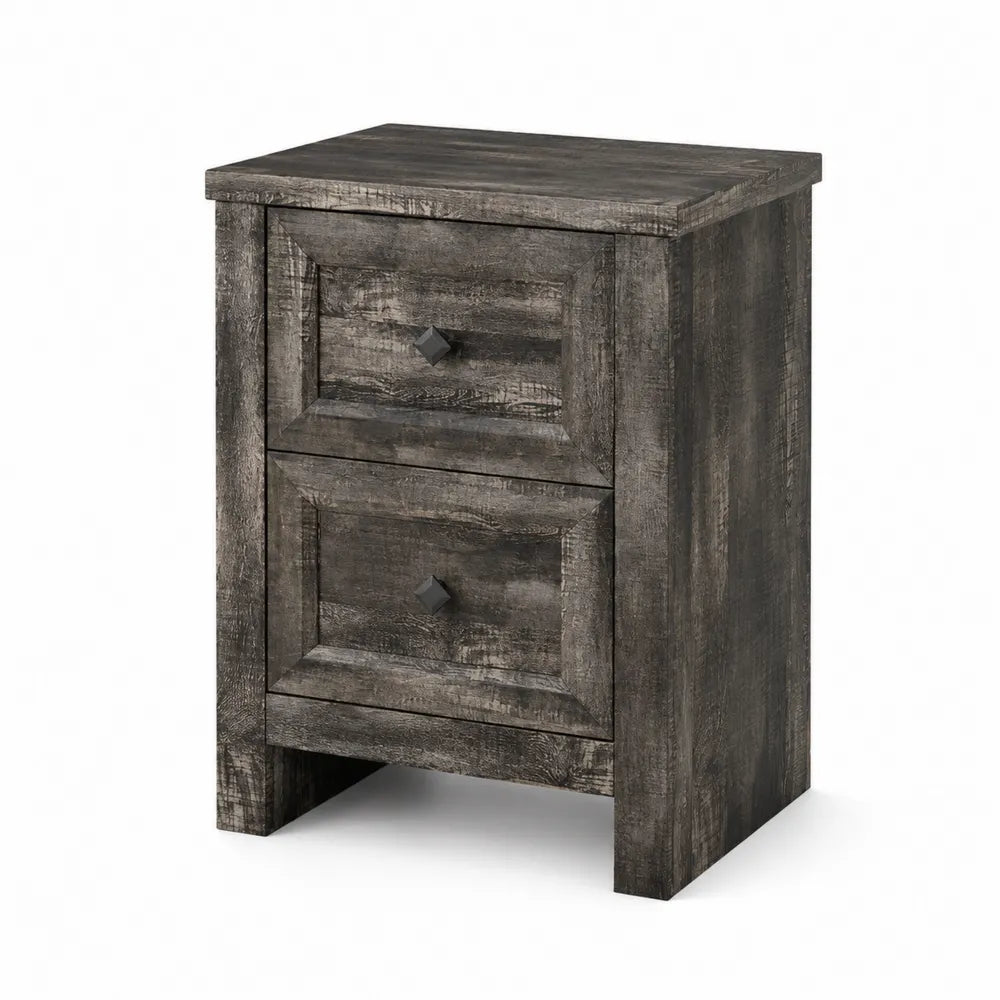 Table de chevet en bois avec 2 tiroirs