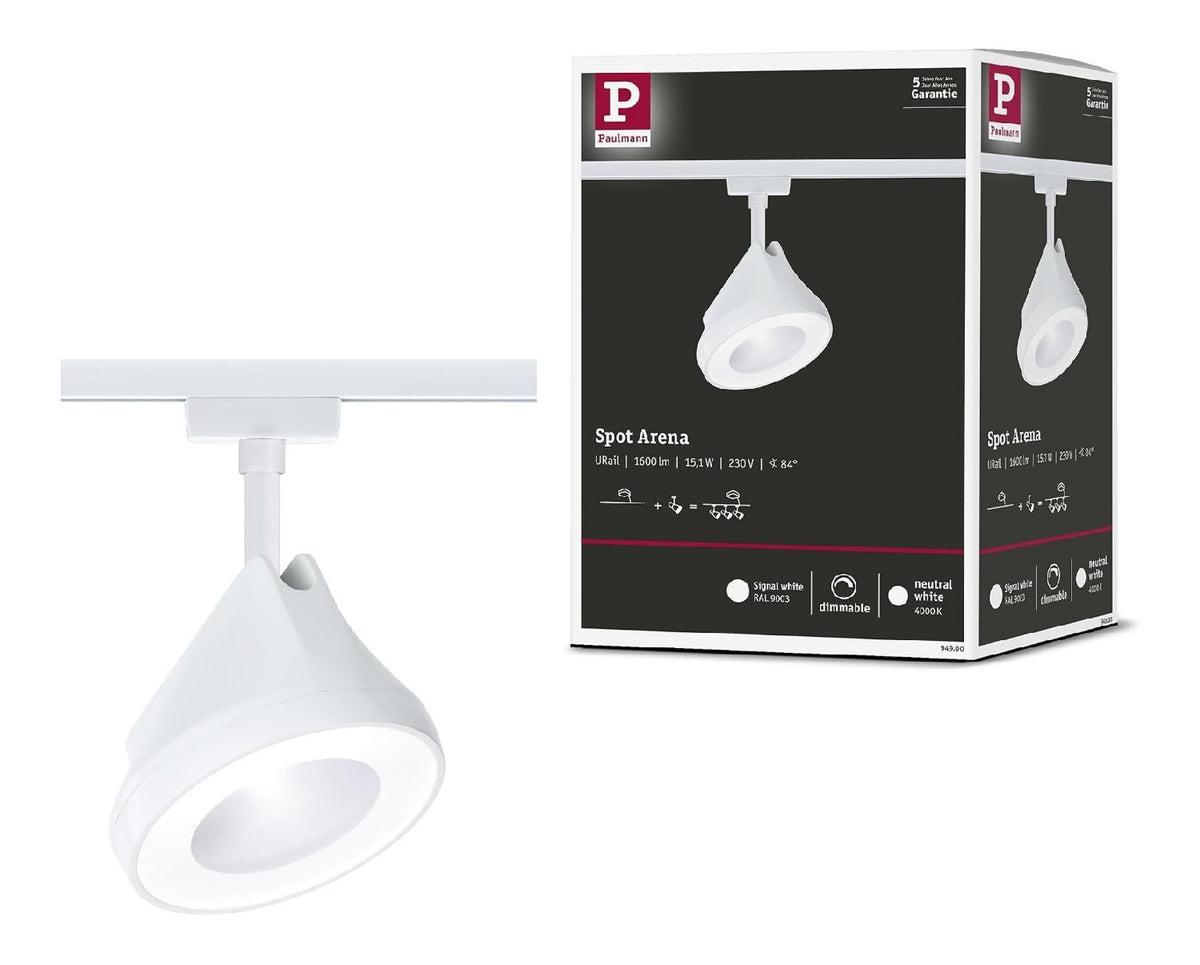 Rail de spots Blanc aux lignes epurees avec eclairage confortable 1 W