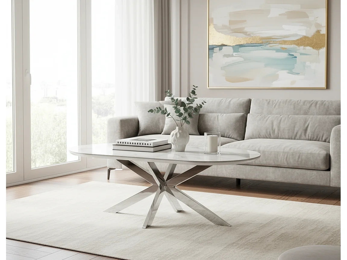 Marbre finition effet marbre - Table basse 120x60 c