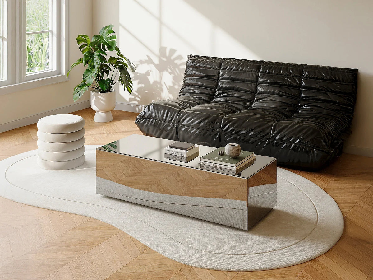 Table basse Blanc - Argente
