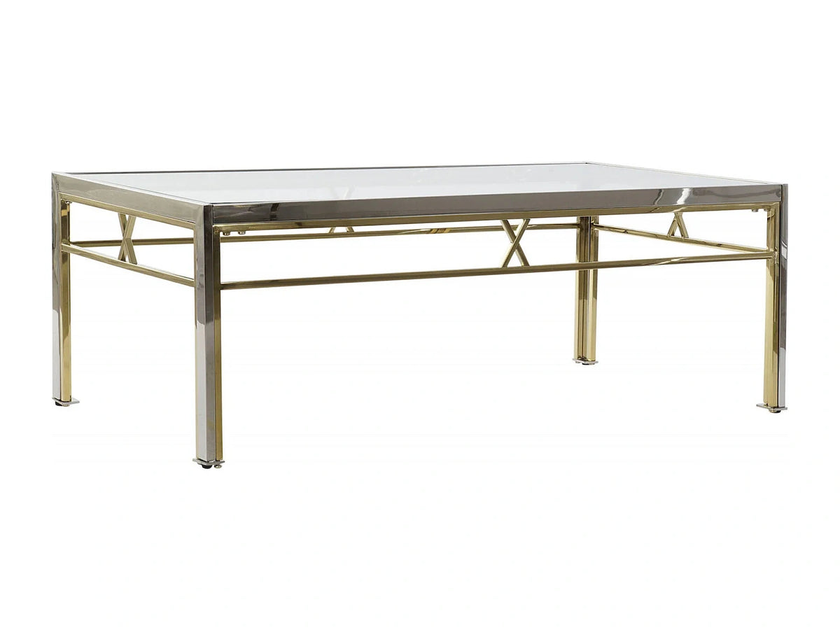 Table basse argente en verre
