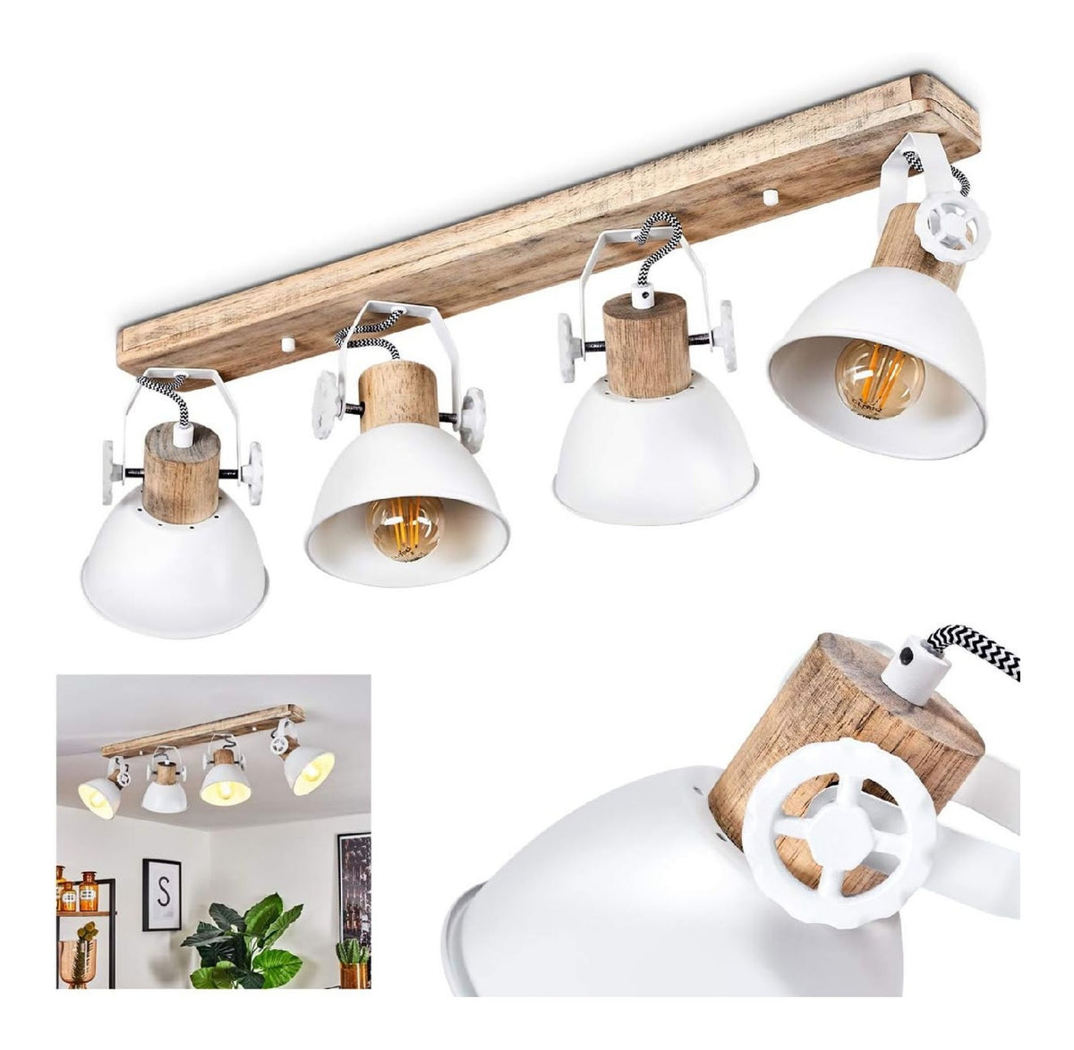 Spot de plafond Blanc et Ambre a presence elegante et lumiere agreable IP20 E27