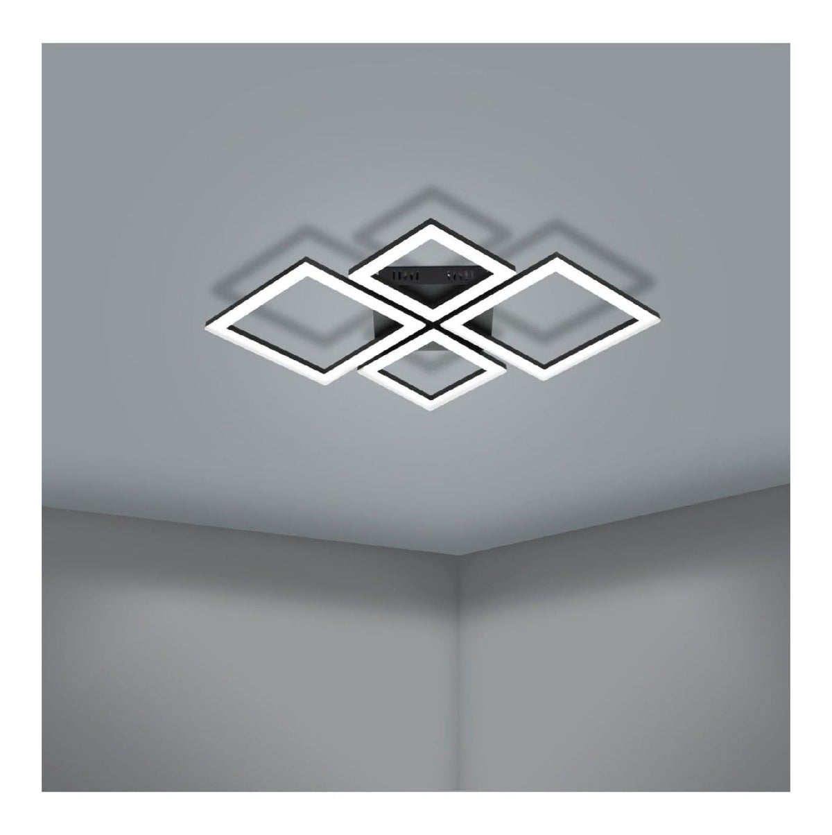 Plafonnier Noir et Blanc aux lignes epurees avec eclairage confortable 42 W