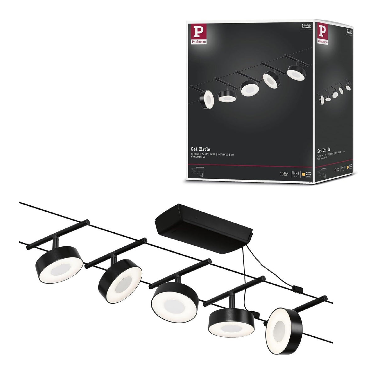 Luminaire Noir et Blanc a silhouette graphique de type luminaire 5 W 3000 K