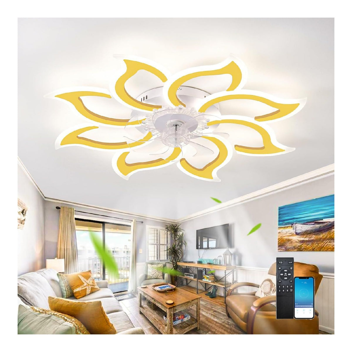 Plafonnier Blanc et Dore au style moderne avec conception fonctionnelle 72W