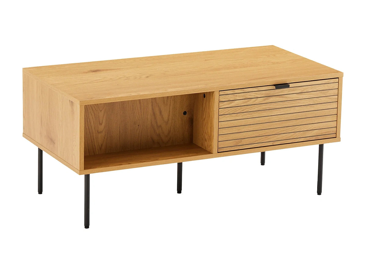 Blanc - Table basse avec tiroirs de rangement - HAPPY