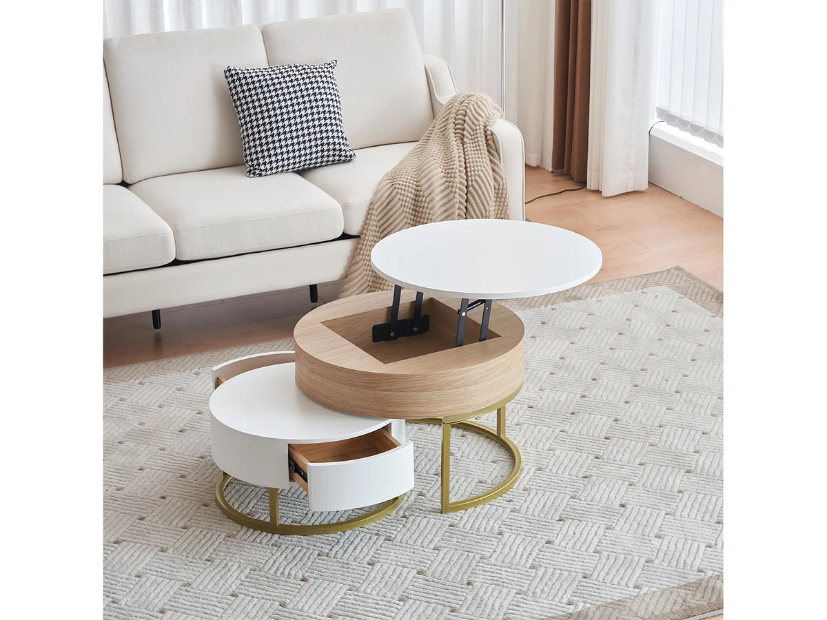 Metal - Table basses blanc - plateau