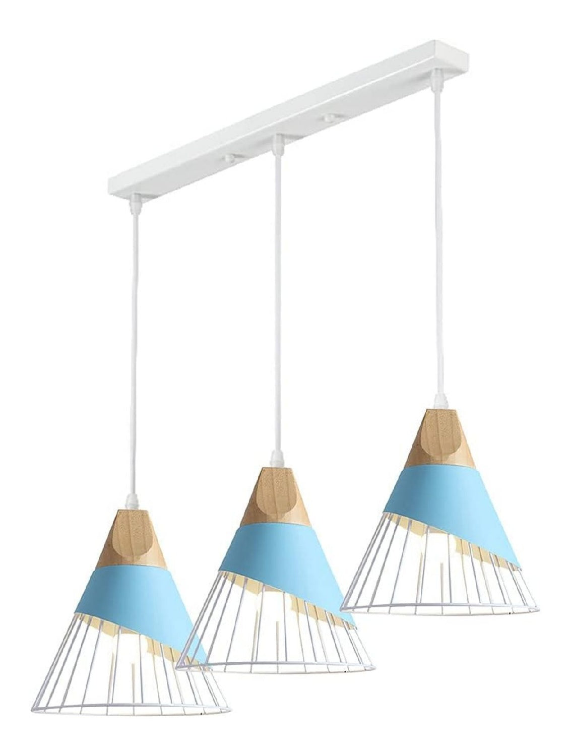 Suspension decoratif Ambre et Bleu avec diffusion lumineuse harmonieuse 60W E27