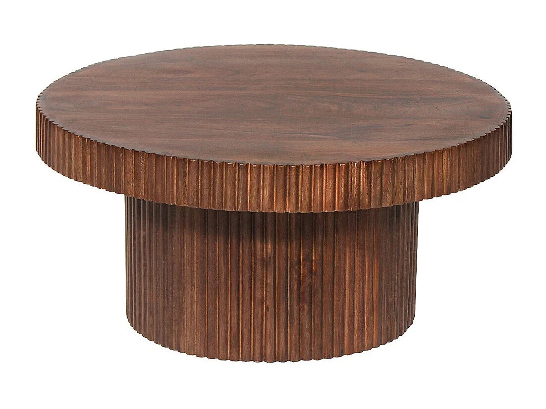 HUNTER Table Basse Manguier Massif Vernis Teinte Noyer