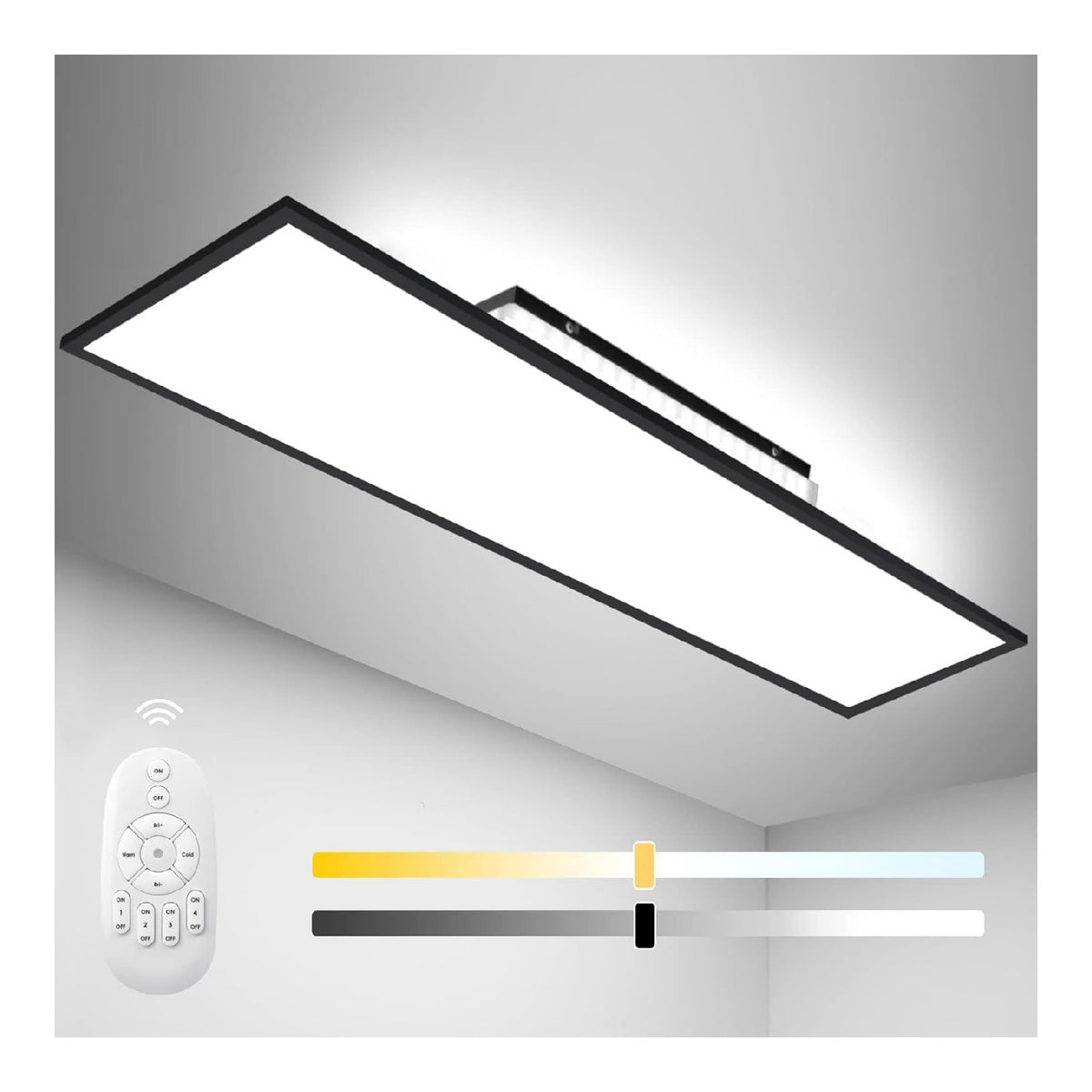 Plafonnier decoratif Noir et Blanc avec diffusion lumineuse harmonieuse 55 W 6500K