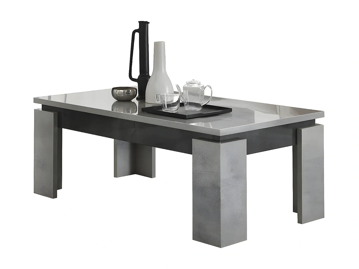 HOFFMAN Table Basse Pieds Gris Aspect Pierre