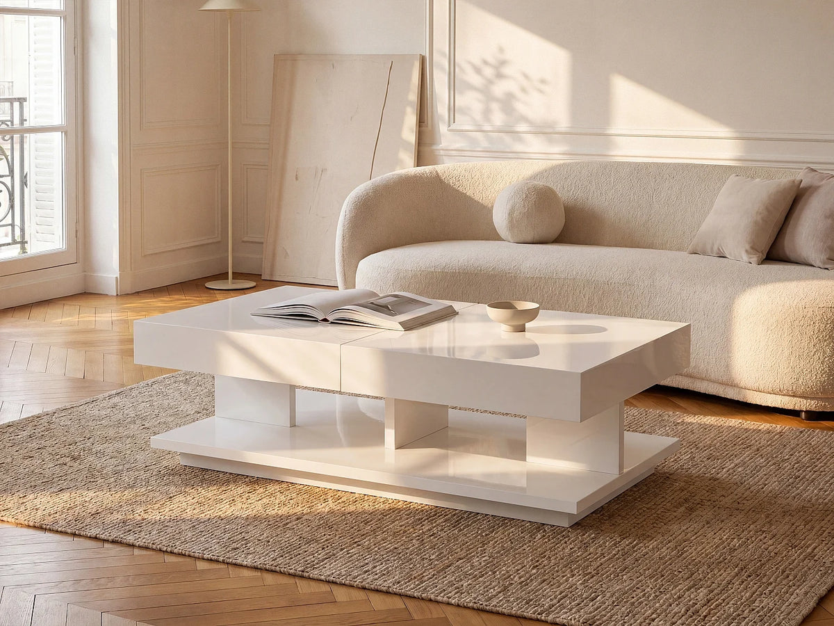 Blanc - Table basse en MDF