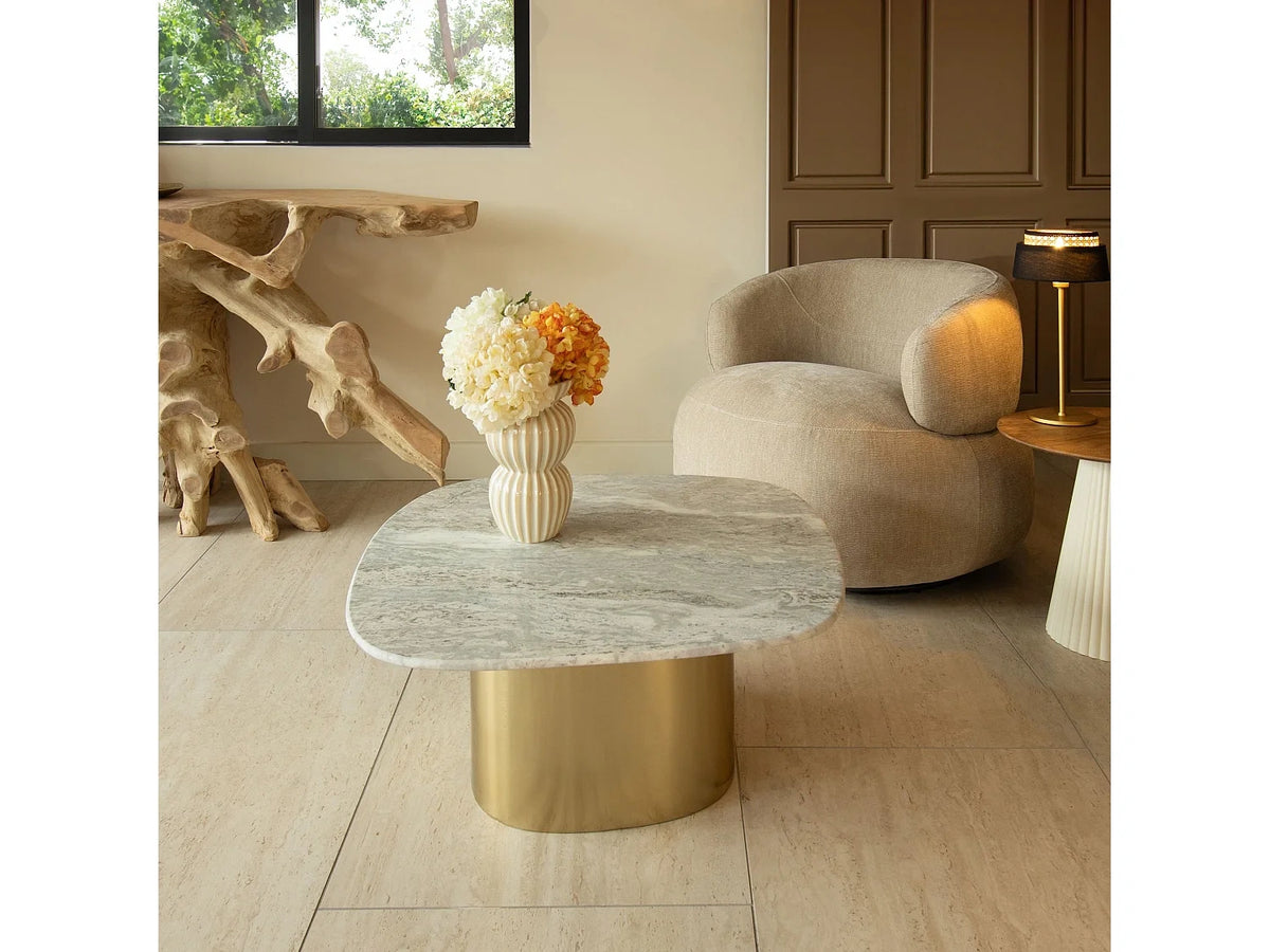 Marbre - Table basse en metal