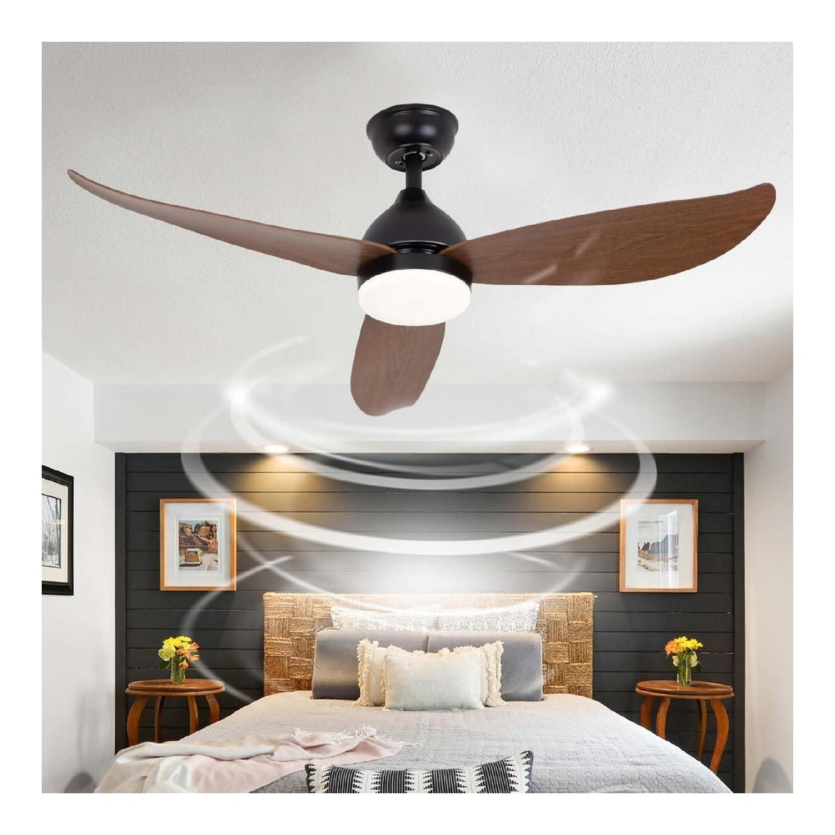 Eclairage Noir et Blanc contemporain en version lustre 48 W 6000K