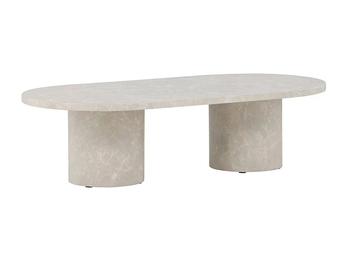 Table Basse Effet Marbre Narvik 120cm Beige