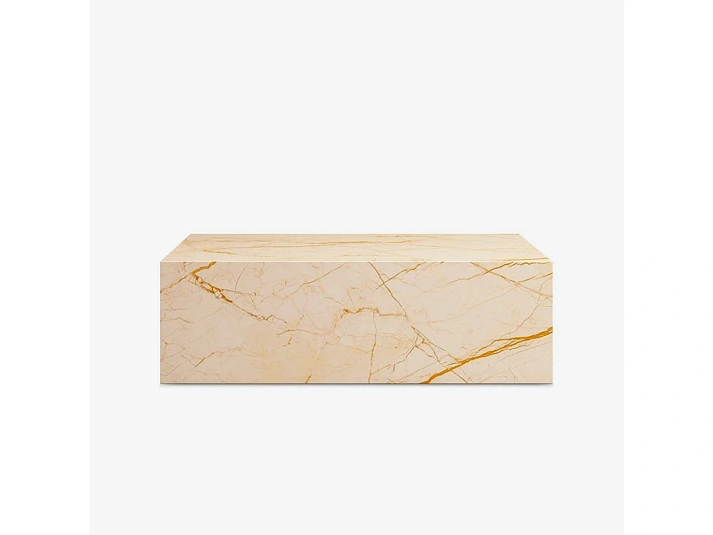 Table basse design contemporain effet marbre 90x50x28cm Mahner
