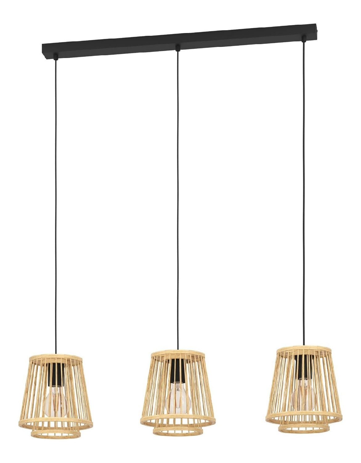 Luminaire Noir et Ambre a silhouette graphique de type suspension 40 W E27 YS-1031
