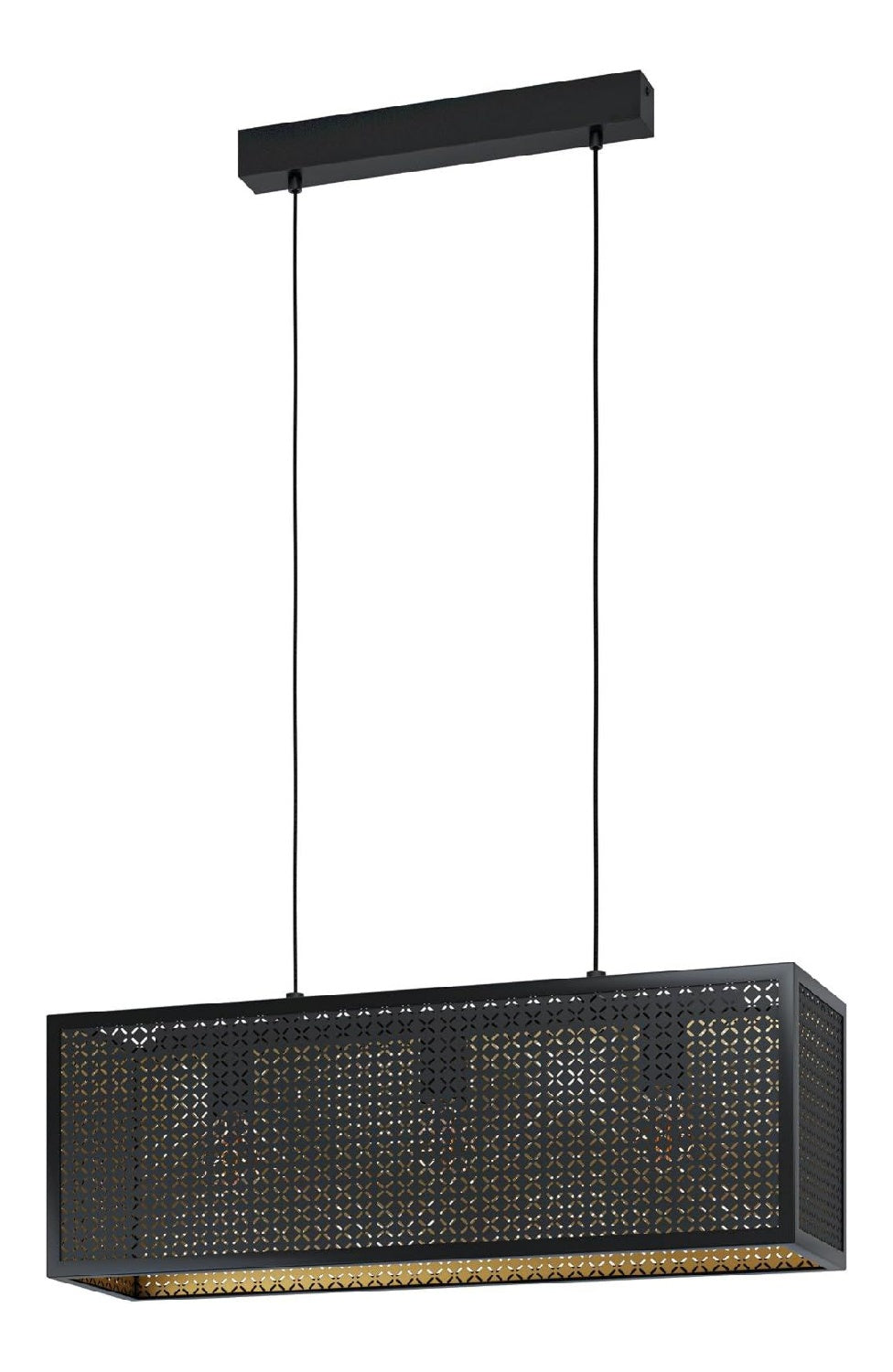 Suspension Noir et Dore a presence elegante et lumiere agreable 40 W E27