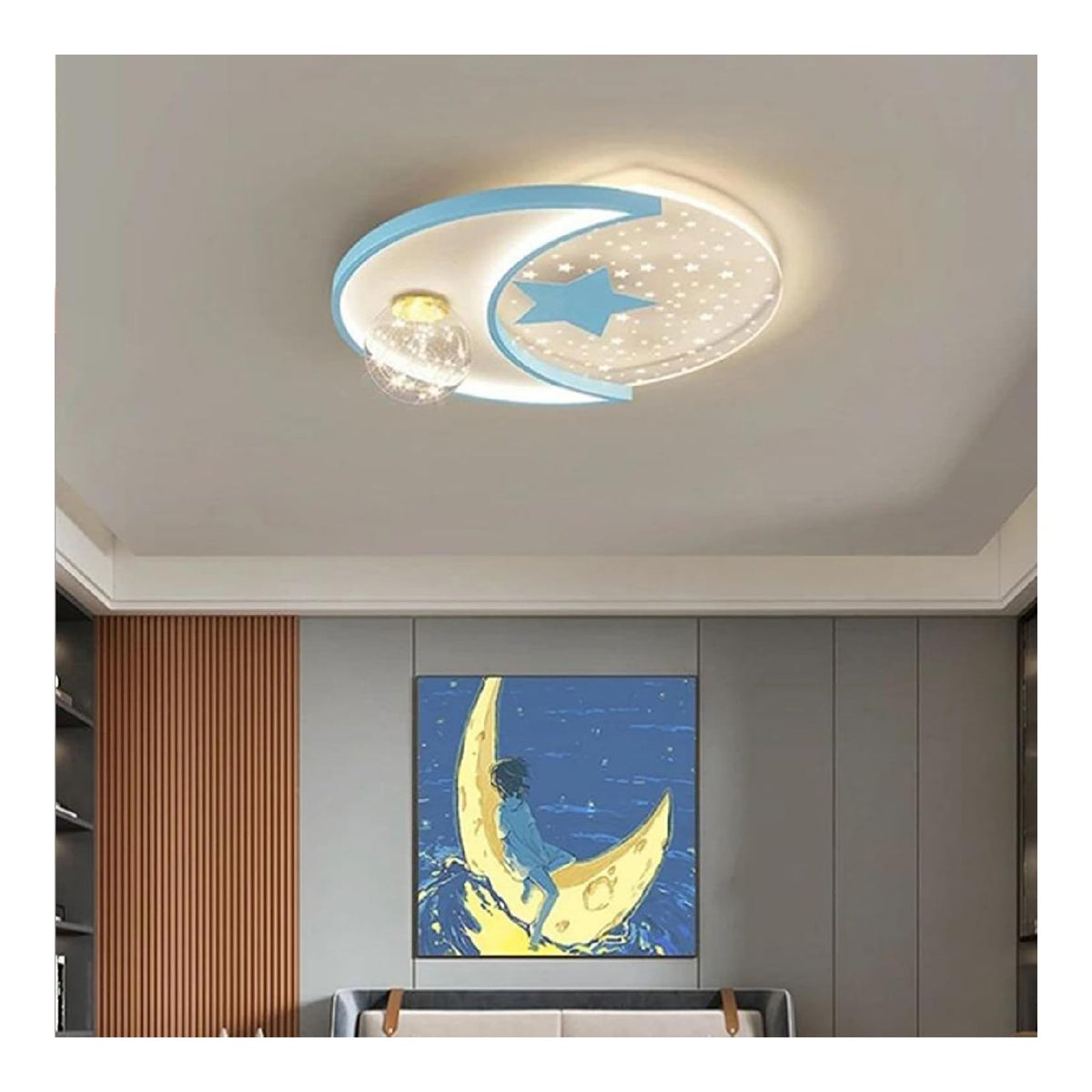 Lustre Ambre et Bleu au style moderne avec conception fonctionnelle 6000K