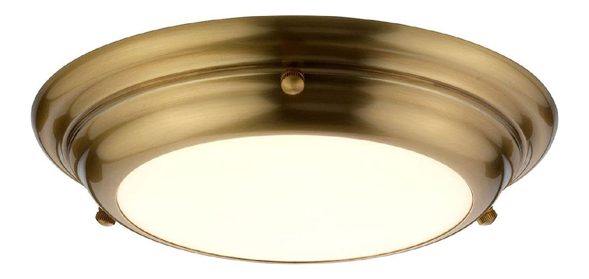 Solution lumineuse Blanc et Dore au dessin sobre en format plafonnier 12W IP54